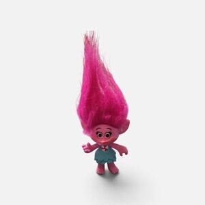 DreamWorks Trolls Poppy Mini Figure Pink Hair Blue Dress B7355